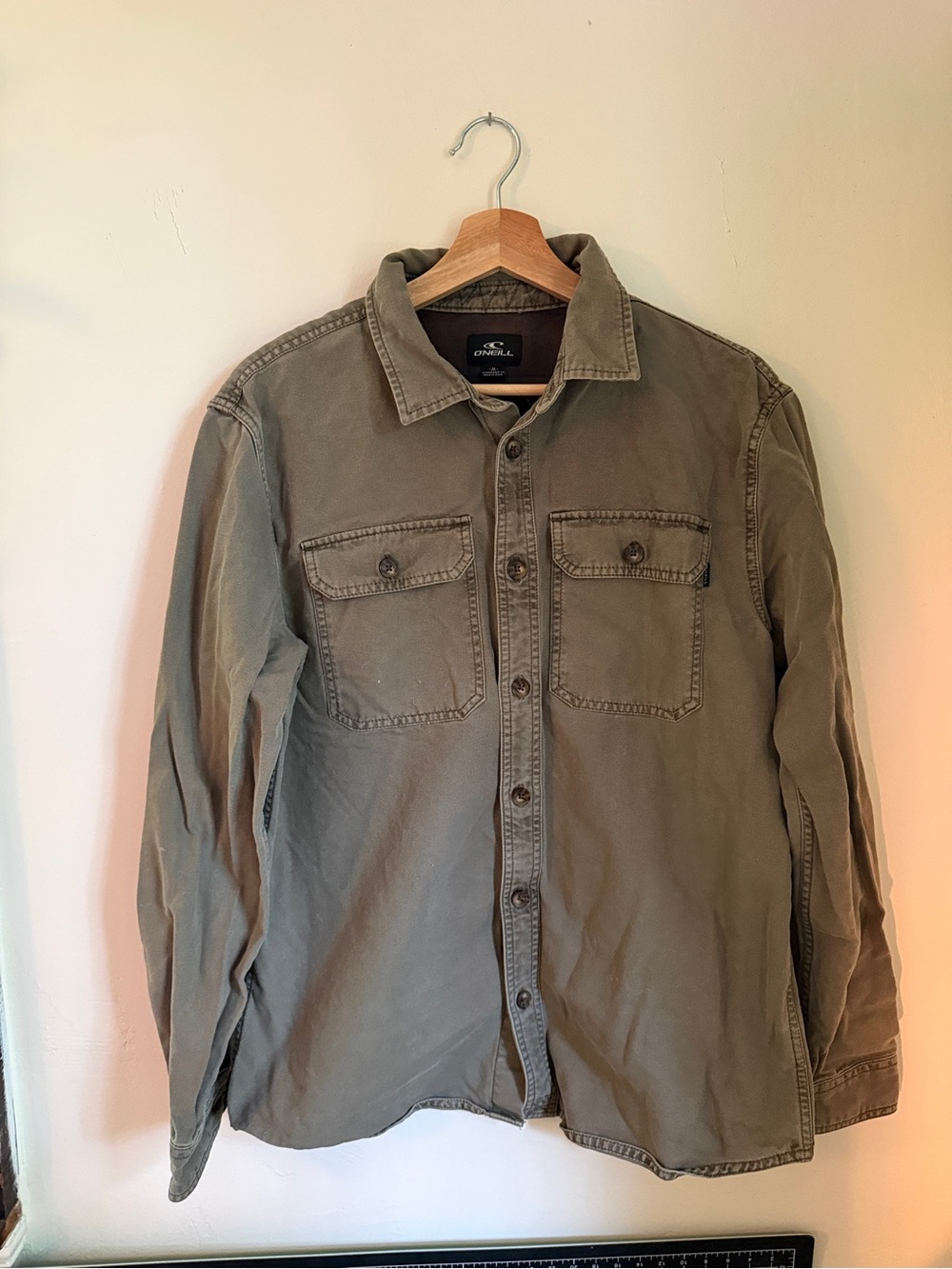 O'Neill Men's Olive Green Lightweight Utility Shirt Jacket